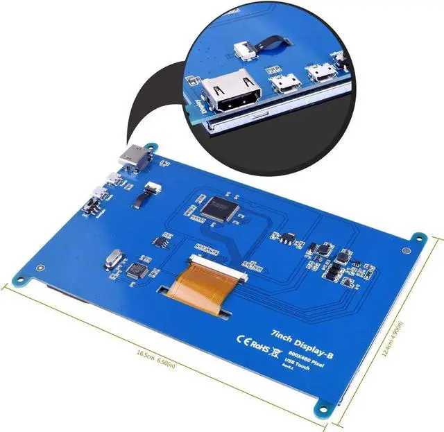 Alt view image 4 of 6 - WERLEO 7 Inch Capacitive Touch Screen TFT LCD Display HDMI Module 800x480 for Raspberry Pi 3 2 Model B and RPI 1 B+ A BB Black PC Various Systems