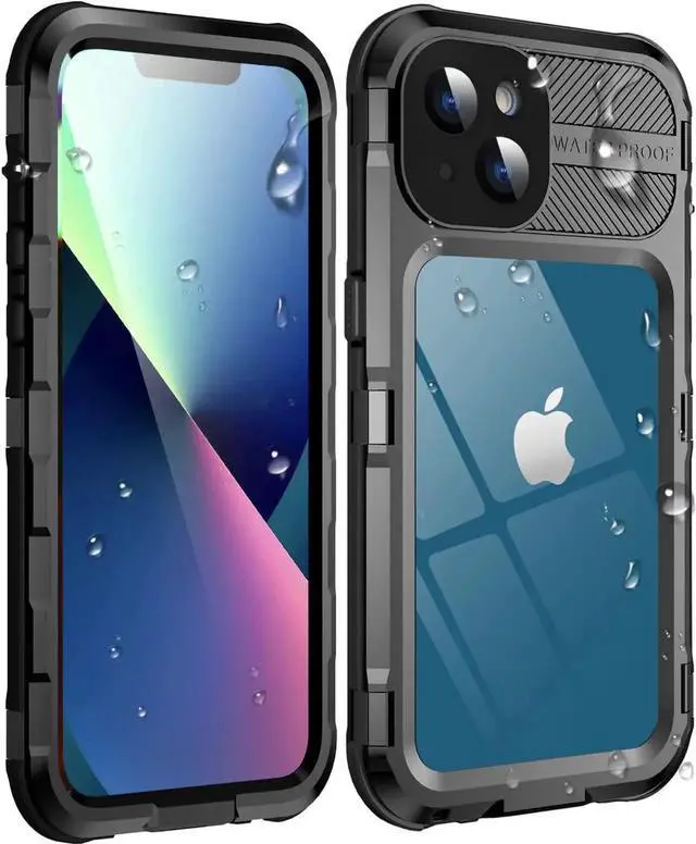 Main image of iPhone 13 Waterproof Metal Case with Built-in Screen Protector [15FT Military Grade Shockproof][IP68 Water Proof], Full Body Aluminum Protective Drop Protection Cover for iPhone 13 6.1 inch