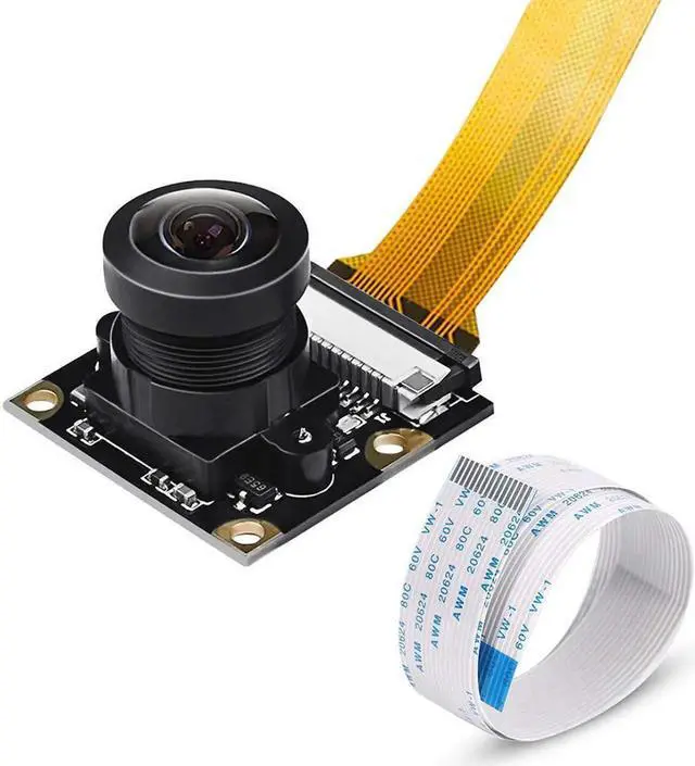 Main image of Raspberry Pi Zero W Camera Module 5MP Wide Angle 160 Degree Fisheye Lens Camera Night Vision OV5647 1080P Sensor HD Webcam Video with Zero Cable for Raspberry Pi Model 3 B B+ A+ RPi 3 2 1 zero zero W
