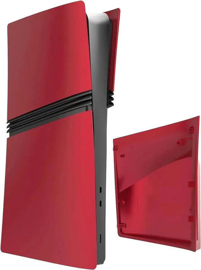 Alt view image 5 of 7 - FacePlates for PS5 Pro Disc Edition Cover Plate for PS5 Pro Premium ABS Replacement Plates Anti-Scratch Dustproof Protective Shell Case for PlayStation 5 Pro Disc Version Red