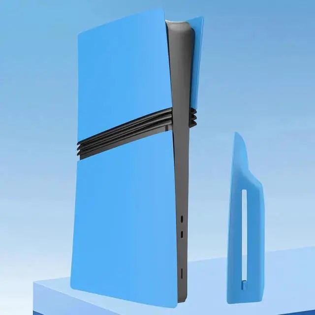 Alt view image 3 of 7 - FacePlates for PS5 Pro Disc Edition Cover Plate for PS5 Pro Premium ABS Replacement Plates Anti-Scratch Dustproof Protective Shell Case for PlayStation 5 Pro Disc Version Light Blue