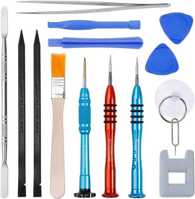 Main image of 16Pcs Cell Phone Repair Tool Kit for iPhone Precision Screwdriver Set with Magnetizer Demagnetizer Tool & Opening Pry Tools for iPhone 11 Pro Max XS X 8 Plus 7 Plus 6S 6 5S 5 5C 4S iPod iTouch