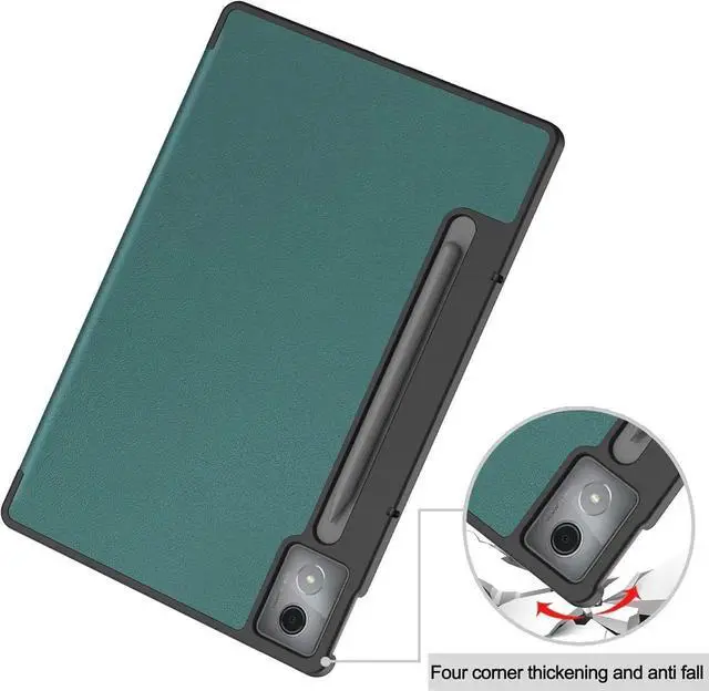 Alt view image 4 of 7 - Case for Lenovo Idea Tab Pro 12.7 inch 2025 TB-373FU TB-375FC, Slim Smart Cover Lightweight Hard Shell Protective Cover with Multi-Angle Stand, Universal Stylus Pen Dark Green