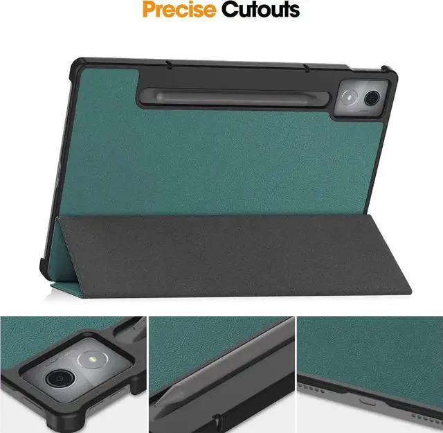 Alt view image 2 of 7 - Case for Lenovo Idea Tab Pro 12.7 inch 2025 TB-373FU TB-375FC, Slim Smart Cover Lightweight Hard Shell Protective Cover with Multi-Angle Stand, Universal Stylus Pen Dark Green