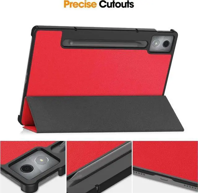 Alt view image 6 of 7 - Case for Lenovo Idea Tab Pro 12.7 inch 2025 TB-373FU TB-375FC, Slim Smart Cover Lightweight Hard Shell Protective Cover with Multi-Angle Stand, Universal Stylus Pen Red