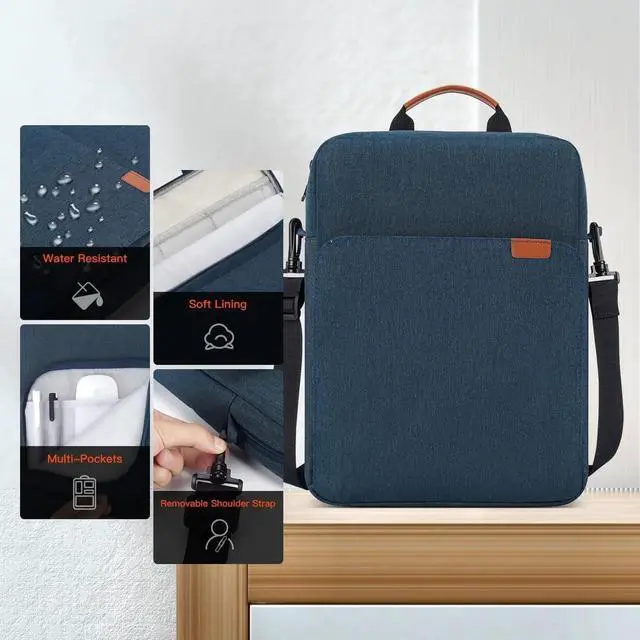 Alt view image 2 of 7 - 9-11 Inch Tablet Shoulder Bag Carrying Case for 11" iPad Pro M4/ iPad Air 11" M3 M2 2025 2024, iPad A16 11" 2025, New Amazon Fire Max 11/10.1" Fire HD 10 Plus, Vertical Laptop Sleeve Handbag