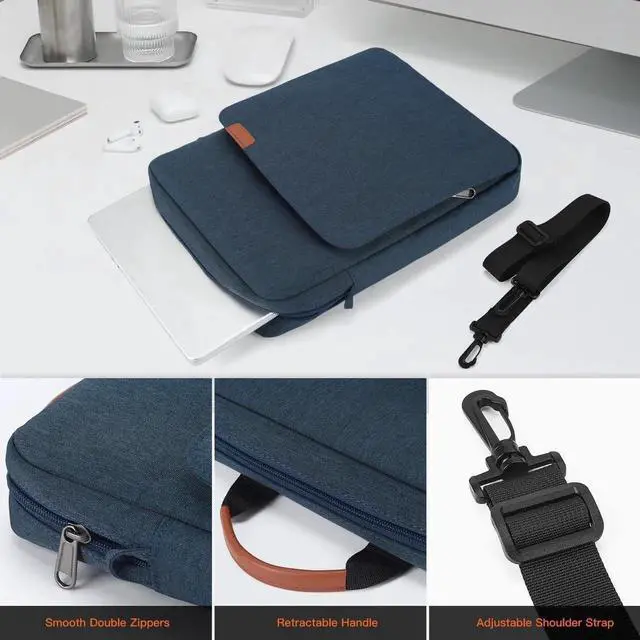 Alt view image 5 of 7 - 9-11 Inch Tablet Shoulder Bag Carrying Case for 11" iPad Pro M4/ iPad Air 11" M3 M2 2025 2024, iPad A16 11" 2025, New Amazon Fire Max 11/10.1" Fire HD 10 Plus, Vertical Laptop Sleeve Handbag