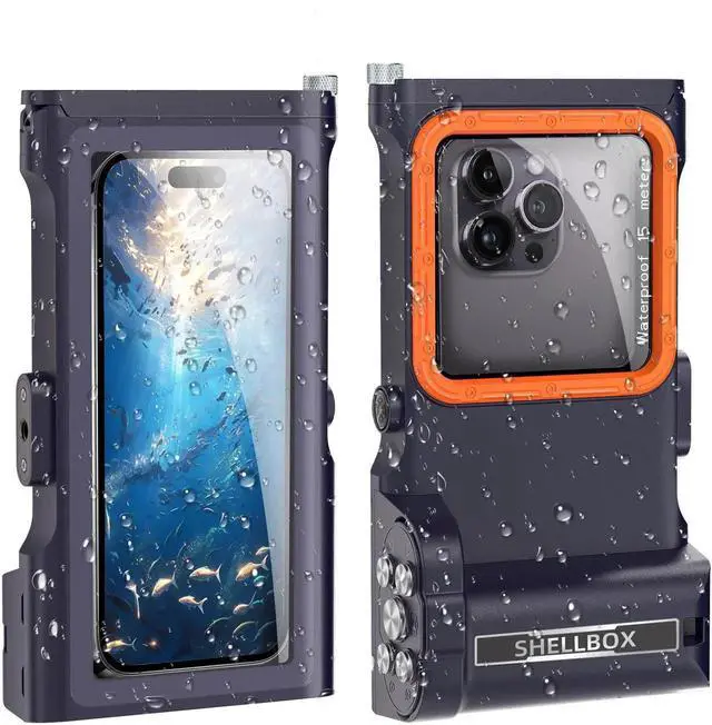 Main image of Universal Waterproof Phone Case for Snorkeling Diving Swimming Surfing Scuba Bluetooth Control for Phone16/15/14 Pro Max Samsung Galaxy S25/S24/S23 Ultra up to 6.9" Blue