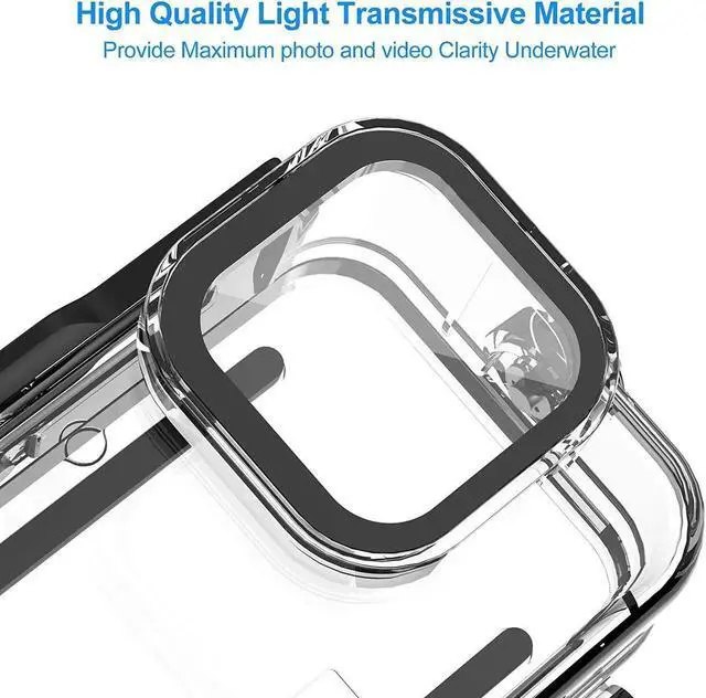 Alt view image 6 of 7 - Waterproof Case for GoPro Hero 12 / Hero 11 / Hero 10 / Hero 9 Black, 60M/196FT Underwater Protective Dive Housing Shell with Bracket Mount Accessories for Go Pro Hero 12/11/10/9 Action Camera