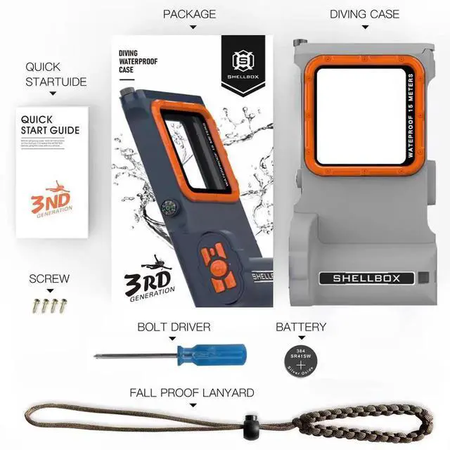 Alt view image 7 of 7 - [50 ft/15m] Diving Phone Case with Bluetooth Remote Control, Universal Cell Phone Waterproof Case for Surfing Swimming Snorkeling, Deep Underwater Protection Case for iPhone and Android Phones Gray