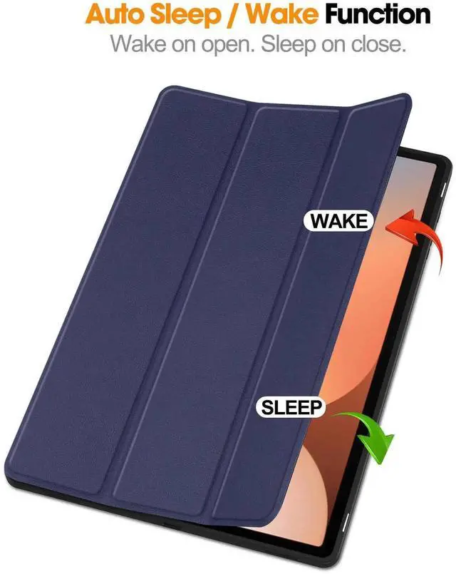 Alt view image 3 of 7 - Case for Samsung Galaxy Tab S10 Ultra 2024/ S9 Ultra 2023/ S8 Ultra 2022 14.6 Inch, Slim Smart Stand Cover Protective Cover with Pencil Holder, Stand, Universal Stylus Pen Blue