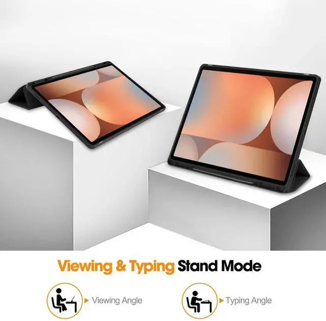 Alt view image 3 of 7 - Case for Samsung Galaxy Tab S10 Ultra 2024/ S9 Ultra 2023/ S8 Ultra 2022 14.6 Inch, Slim Smart Stand Cover Protective Cover with Pencil Holder, Stand, Universal Stylus Pen