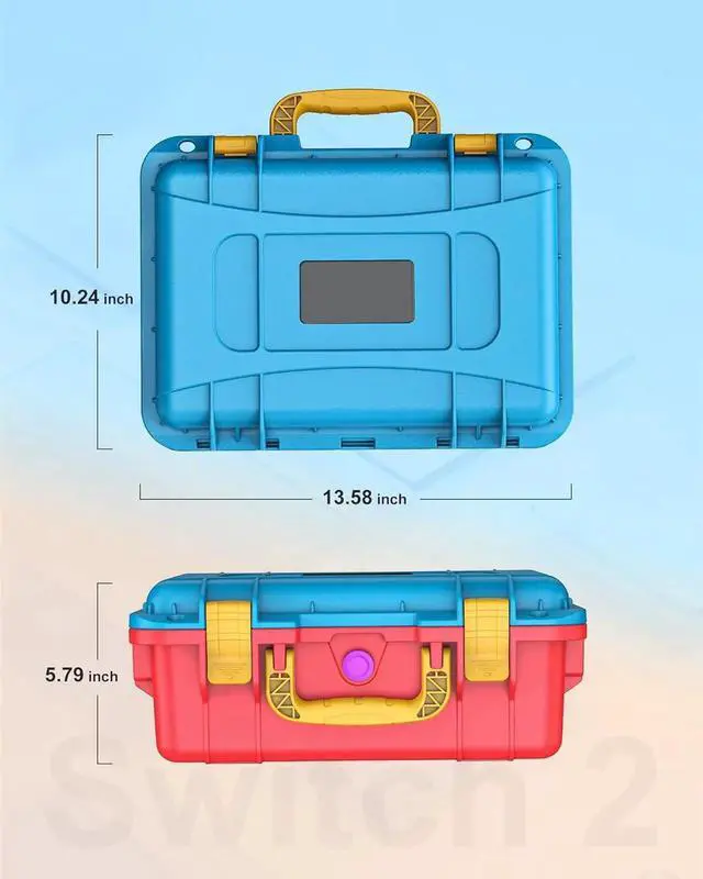 Alt view image 6 of 7 - Hard Carrying Case for Nintendo Switch 2, Professional Deluxe IP67 Waterproof, Soft Lining Hard Travel Case for Nintendo Switch 2 Console Pro Controller & Accessories Blue