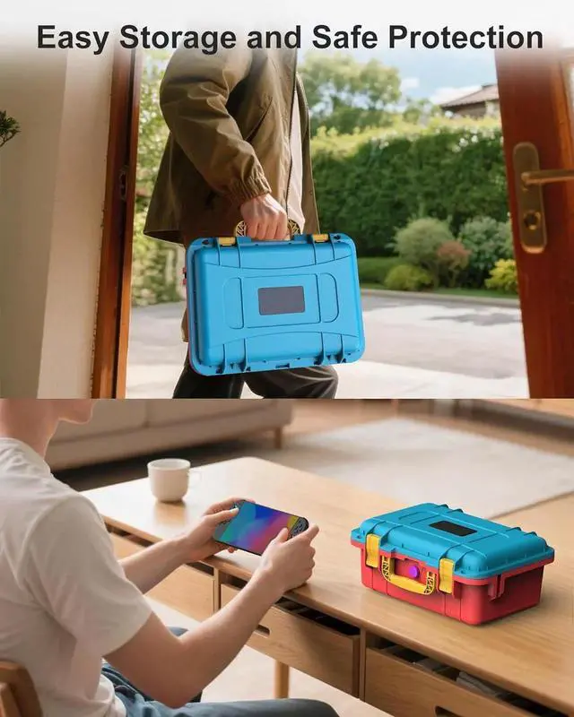 Alt view image 4 of 7 - Hard Carrying Case for Nintendo Switch 2, Professional Deluxe IP67 Waterproof, Soft Lining Hard Travel Case for Nintendo Switch 2 Console Pro Controller & Accessories Blue