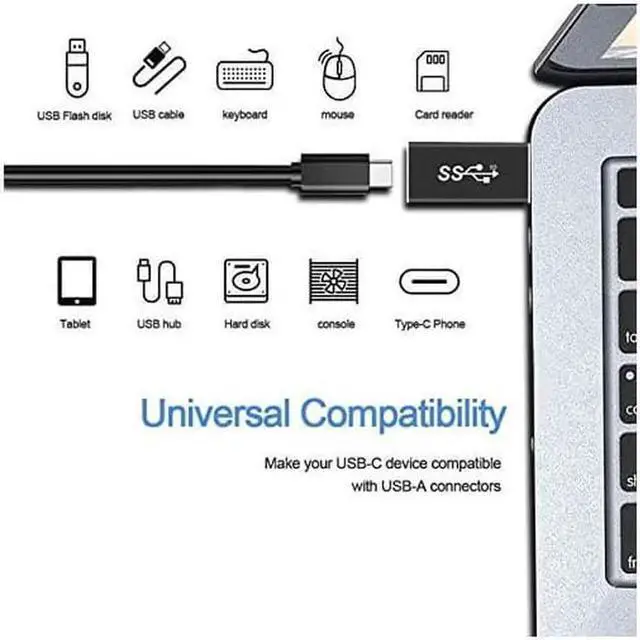 Alt view image 4 of 6 - Updated USB 3.1 Male to Type-C Female Adapter USB A to USB C 3.1 GEN 2 Converter Support Double Sided 10Gbps Charging & Data