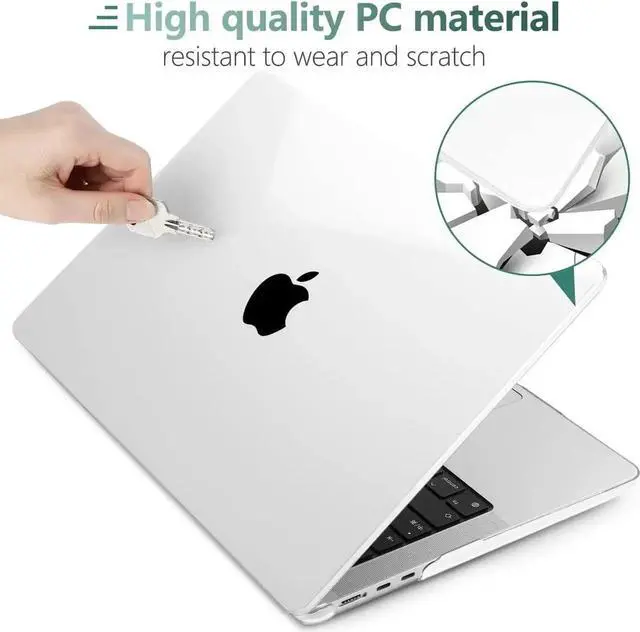 Alt view image 4 of 7 - Compatible with MacBook Air 13.6 inch Case 2022 Release A2681 M2 Chip with Liquid Retina Display & Touch ID, Protective Plastic Hard Shell Case & Keyboard Cover Crystal Clear