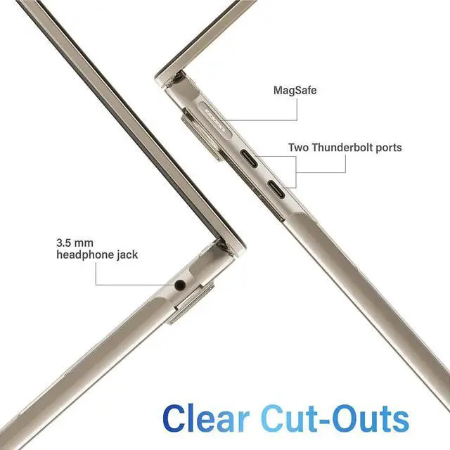 Alt view image 3 of 7 - Compatible with MacBook Air 13.6 inch Case 2022 Release A2681 M2 Chip with Liquid Retina Display & Touch ID, Protective Plastic Hard Shell Case & Keyboard Cover Crystal Clear