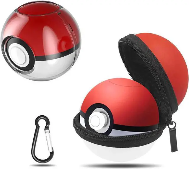 Main image of Protective Cover Case Cover for Pokeball Plus Controller Poke Ball Plus Pikachu Eevee Carrying Case Bag ( Red Bag+ Clear case )