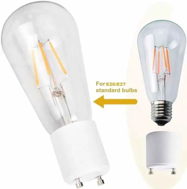 Alt view image 4 of 7 - GU24 to E26 E27 Adapter 10 Pack Heat Resistant Up to 200? Fire Resistant Converts GU24 Pin Base Fixture to E26 E27 Standard Screw-in Socket