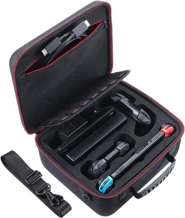 Main image of Deluxe Carry Case for Nintendo Switch Werleo Hard Travel Case Fit Nintendo Switch System and Pro Controller