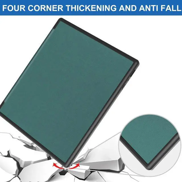 Alt view image 5 of 7 - Slim Case for Kobo Elipsa 2E 10.3 inch 2023 - Premium Leather Case Protective Smart Folio Shell Cover with Pen Holder, Auto Wake/Sleep, Multi-Viewing Angles, Stylus Pen Dark Green