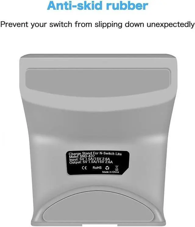 Alt view image 2 of 6 - Nintendo Switch Dock Mini Portable Charging Stand with USB Type C Port Replacement Charging Dock Station for Nintendo Switch and Switch Lite Gray