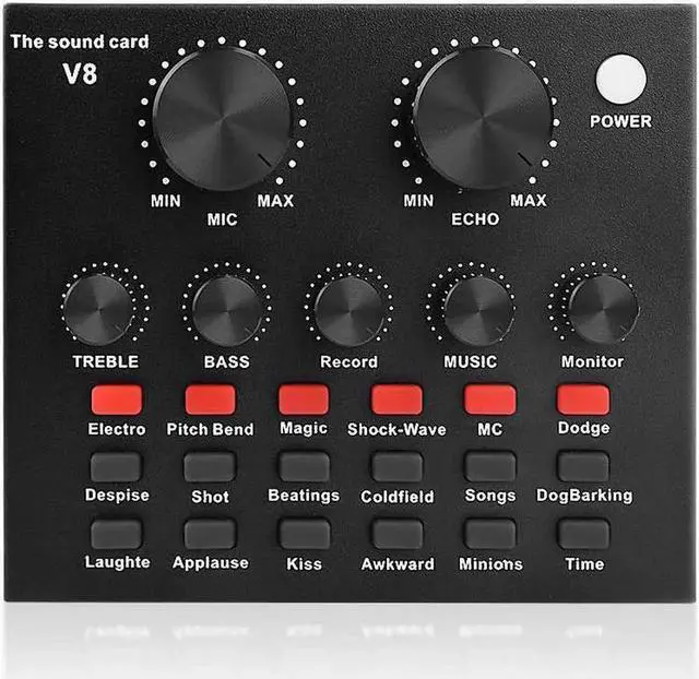Main image of Live Sound Card Portable Mobile Audio Mixer, Karaoke Sound Mixer Recording Sound Card for Live Broadcast K Songs Recording Voice Chatting
