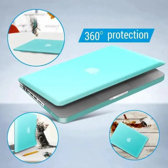 Alt view image 5 of 5 - Compatible with MacBook Pro 13 Inch case A1278 Release 2012-2008, Plastic Hard Shell Case with Keyboard Cover for Apple Old Version Mac Pro 13 with CD-ROM Turquoise