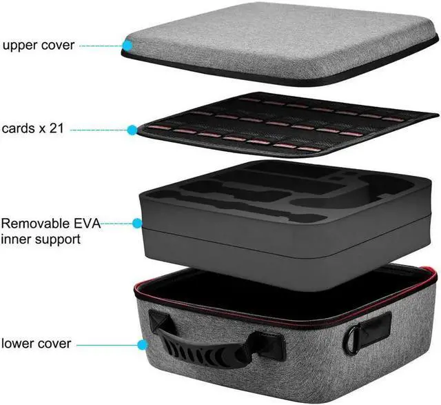 Alt view image 3 of 7 - Deluxe Carry Case for Nintendo Switch, Hard Travel Case Fit Nintendo Switch System and Pro Controller
