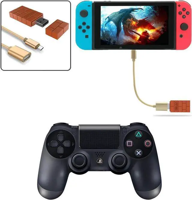 Alt view image 3 of 7 - Bluetooth Wireless Controller Adapter for Nintendo Switch Windows PC Mac Raspberry Pi with a OTG Cable Supports 8Bitdo Controllers Nintendo Switch Pro Joy-cons PS4 PS3 Controllers