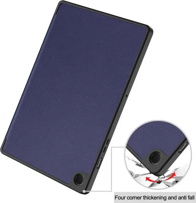 Alt view image 6 of 7 - Case for Samsung Galaxy Tab A9 Plus 11 Inch 2023 SM-X210/X215/X216/X218, Slim Smart Stand Cover Protective Cover with Pencil Holder, Stand, Universal Stylus Pen Blue