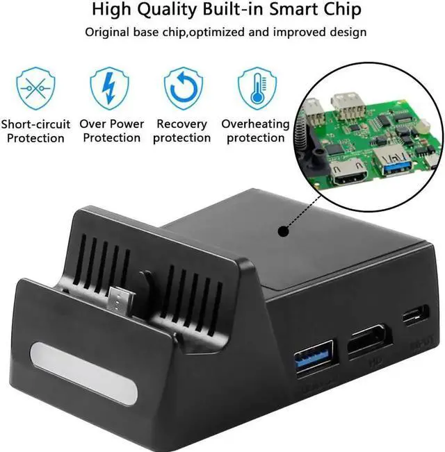 Alt view image 6 of 7 - Werleo Switch TV Dock Atuten Mini Portable Conversion Base for N-Switch Charging Stand for Nintendo Switch with HDMI and USB 3.0 Port, Replacement for Nintendo Switch Dock