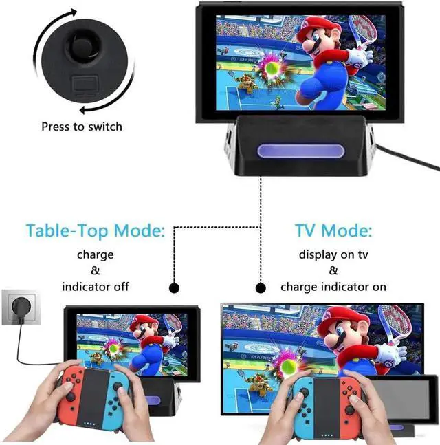Alt view image 4 of 7 - Werleo Switch TV Dock Atuten Mini Portable Conversion Base for N-Switch Charging Stand for Nintendo Switch with HDMI and USB 3.0 Port, Replacement for Nintendo Switch Dock