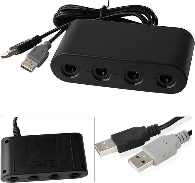Alt view image 6 of 7 - Gamecube Controller Adapter for Nintendo Switch Wii U PC Super Smash Ultimat 4 Ports 2019 Version with Turbo Mode No Driver Needed Provide Best Super Smash Bros Game Switch