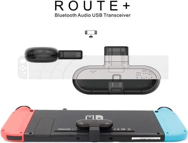 Alt view image 5 of 7 - GuliKit ROUTE+ PRO Bluetooth Transmitter Wireless Audio USB-C Adaptor or Receiver With Voice Transmission - Must Have Gaming Accessory For Wireless Headset to Work With Nintendo Switch and PC
