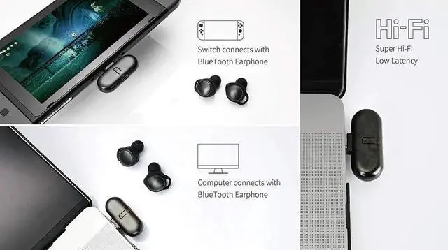 Alt view image 3 of 7 - GuliKit ROUTE+ PRO Bluetooth Transmitter Wireless Audio USB-C Adaptor or Receiver With Voice Transmission - Must Have Gaming Accessory For Wireless Headset to Work With Nintendo Switch and PC