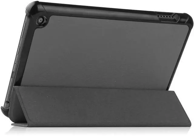 Alt view image 5 of 7 - Case for All New Amazon Fire 7 inch Tablet (12th Generation, 2022 Released) - Lightweight Tri-fold Stand Auto Wake/Sleep Folio Stand Cover with Universal Stylus Pen Gray