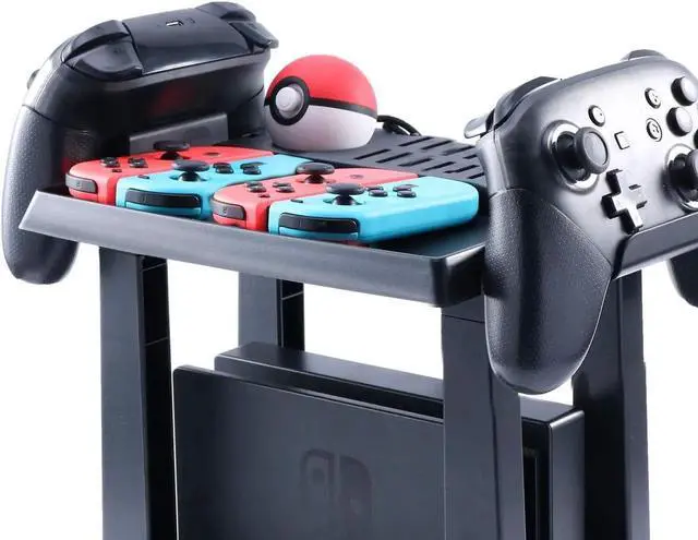 Alt view image 3 of 7 - Storage Stand for Nintendo Switch Storage Stand Controller Holder for Nintendo Switch Accessories and 2 Poke Ball Plus Controllers