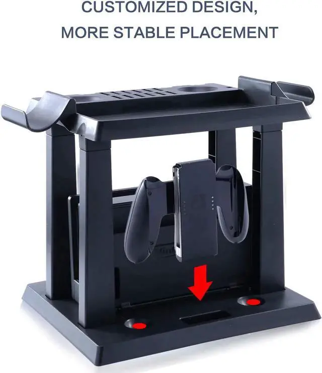 Alt view image 5 of 7 - Storage Stand for Nintendo Switch Storage Stand Controller Holder for Nintendo Switch Accessories and 2 Poke Ball Plus Controllers
