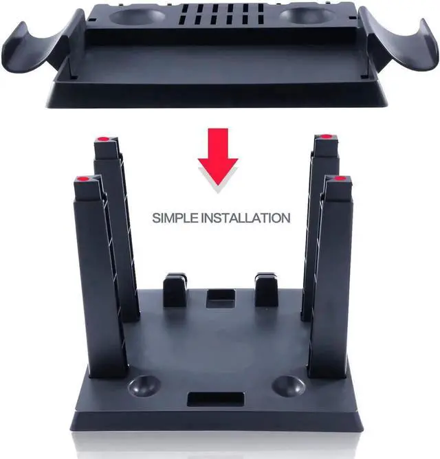 Alt view image 2 of 7 - Storage Stand for Nintendo Switch Storage Stand Controller Holder for Nintendo Switch Accessories and 2 Poke Ball Plus Controllers