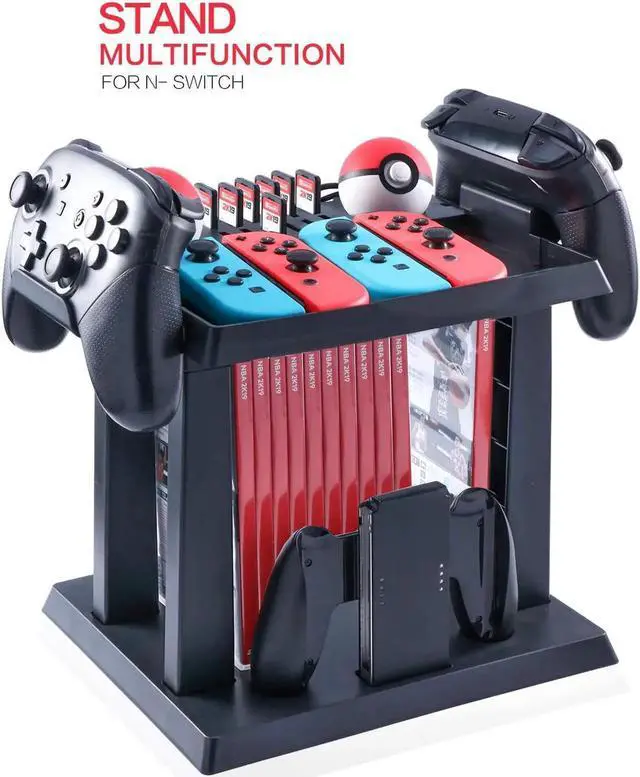 Main image of Storage Stand for Nintendo Switch Storage Stand Controller Holder for Nintendo Switch Accessories and 2 Poke Ball Plus Controllers