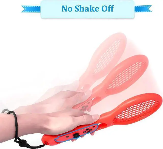 Alt view image 6 of 7 - Tennis Racket for Nintendo Switch Joy-Con Controller,Accessories for Nintendo Switch Game Mario Tennis Aces Blue and Red - Only Use for Swing Mode on Nintendo Switch