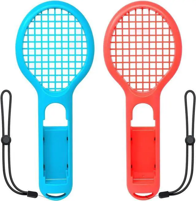 Alt view image 4 of 7 - Tennis Racket for Nintendo Switch Joy-Con Controller,Accessories for Nintendo Switch Game Mario Tennis Aces Blue and Red - Only Use for Swing Mode on Nintendo Switch
