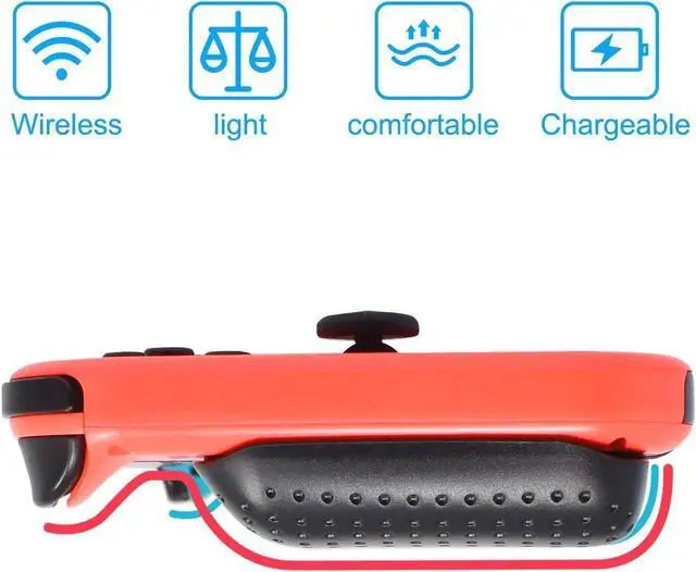 Alt view image 7 of 7 - Wireless Keyboard for Nintendo Switch Wireless Gamepad Chatpad Message Keyboard for Nintendo Switch 2.4G USB Rechargable Handheld Remote Control Keyboard for Nintendo Switch with a 2.4G Receiver