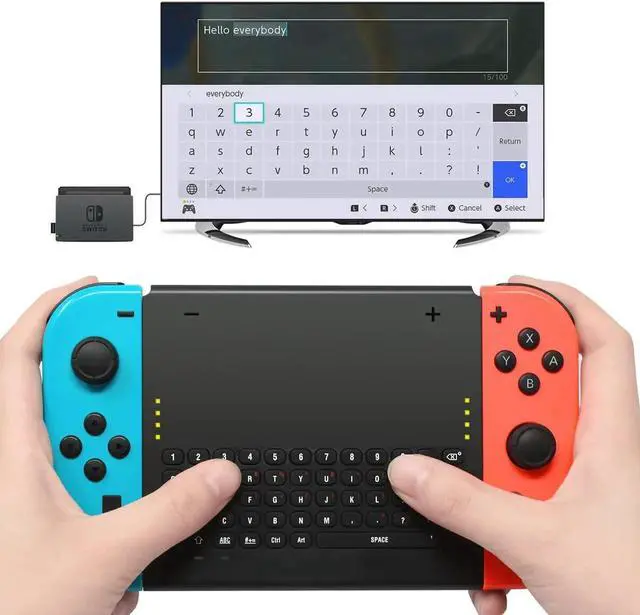 Main image of Wireless Keyboard for Nintendo Switch Wireless Gamepad Chatpad Message Keyboard for Nintendo Switch 2.4G USB Rechargable Handheld Remote Control Keyboard for Nintendo Switch with a 2.4G Receiver