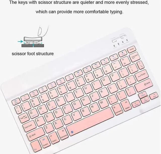 Alt view image 6 of 7 - Ultra-Slim Bluetooth Keyboard and Mouse Combo Rechargeable Portable Wireless Keyboard Mouse Set for Apple iPad iPhone iOS 13 and Above Samsung Tablet Phone Smartphone Android Windows Light