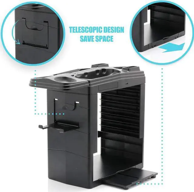 Alt view image 6 of 7 - Controller Charger for Nintendo Switch Charging Dock for Nintendo Switch 4 Joy-Cons 4 Pro Controllers and 2 Poke Ball Plus Controllers Storage Rack for Nintendo Switch Holder for 8 Switch Games