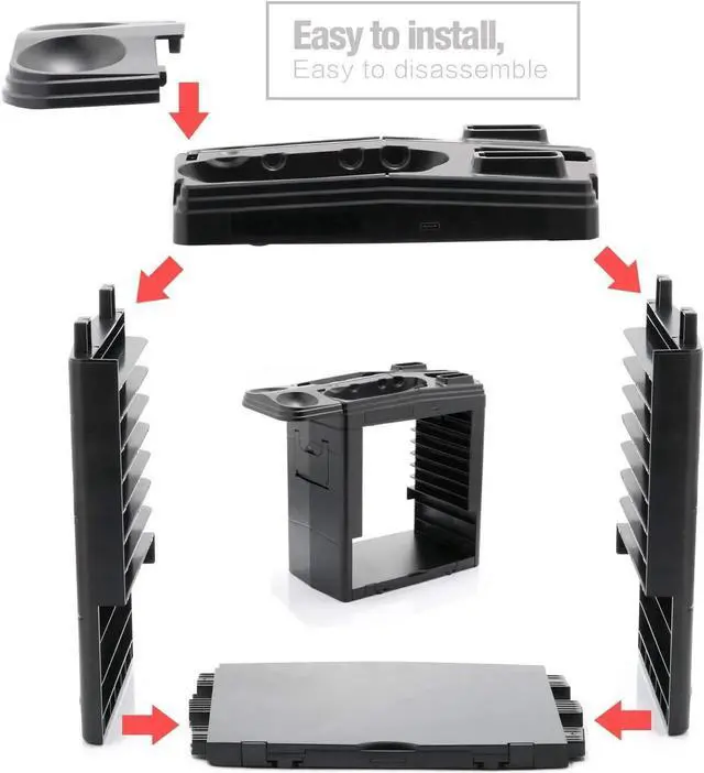 Alt view image 4 of 7 - Controller Charger for Nintendo Switch Charging Dock for Nintendo Switch 4 Joy-Cons 4 Pro Controllers and 2 Poke Ball Plus Controllers Storage Rack for Nintendo Switch Holder for 8 Switch Games