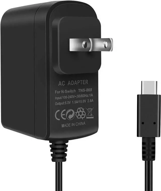 Main image of AC Adapter for Nintendo Switch KINGTOP Nintendo Switch Charger with 5FT USB Type C Cable 15V 2.6A Fast Travel Wall Charger for Nintendo Switch and Pro Controller Supports TV Mode and Dock Station
