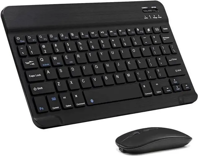 Main image of Ultra-Slim Bluetooth Keyboard and Mouse Combo Rechargeable Portable Wireless Keyboard Mouse Set for Apple iPad iPhone iOS 13 and Above Samsung Tablet Phone Smartphone Android Windows Light